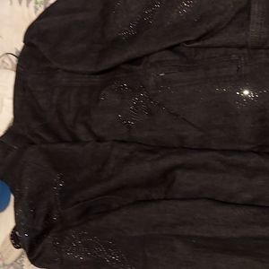 Black denim jacket with sparkles